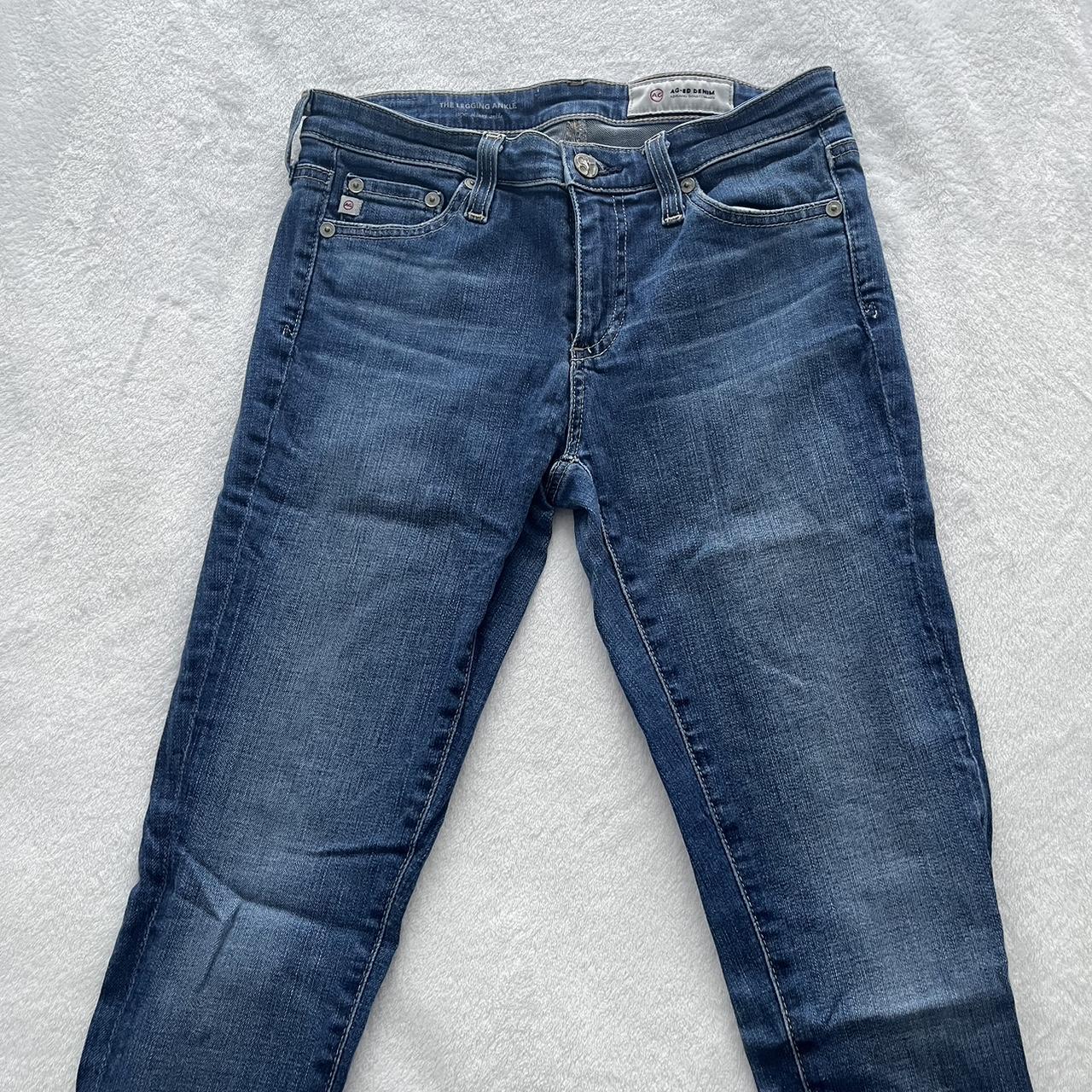 AG Jeans Women's Blue and Black Jeans Depop