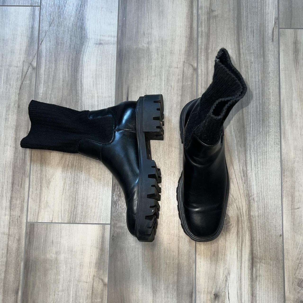 Ladies Boots Zara Black Sock Boots Zara Sock Boot Depop