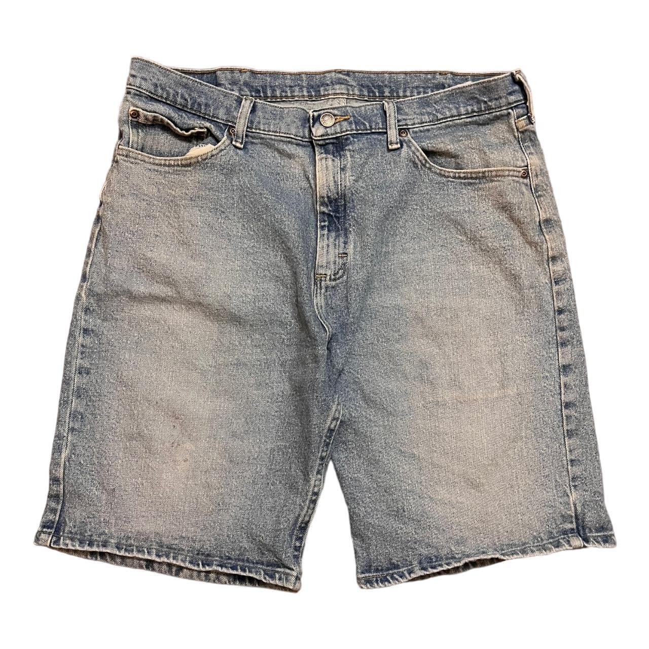 FADED DENIM JORTS WRANGLER SIZE 36 PERFECT... - Depop