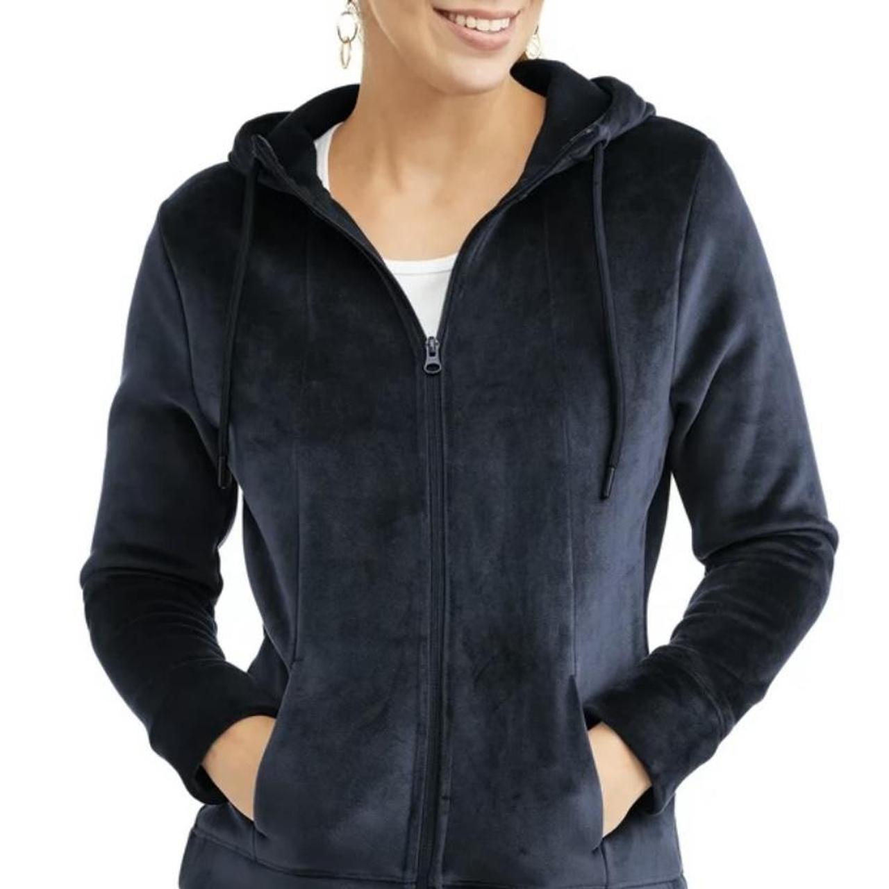 Time and Tru Women's Faux Fur Zip Up Hoodie