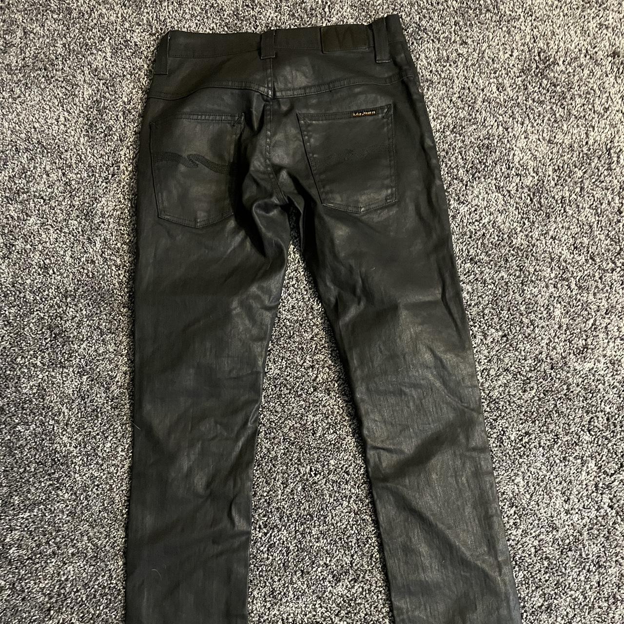 A pair of leather jeans someone bought for me I have... - Depop