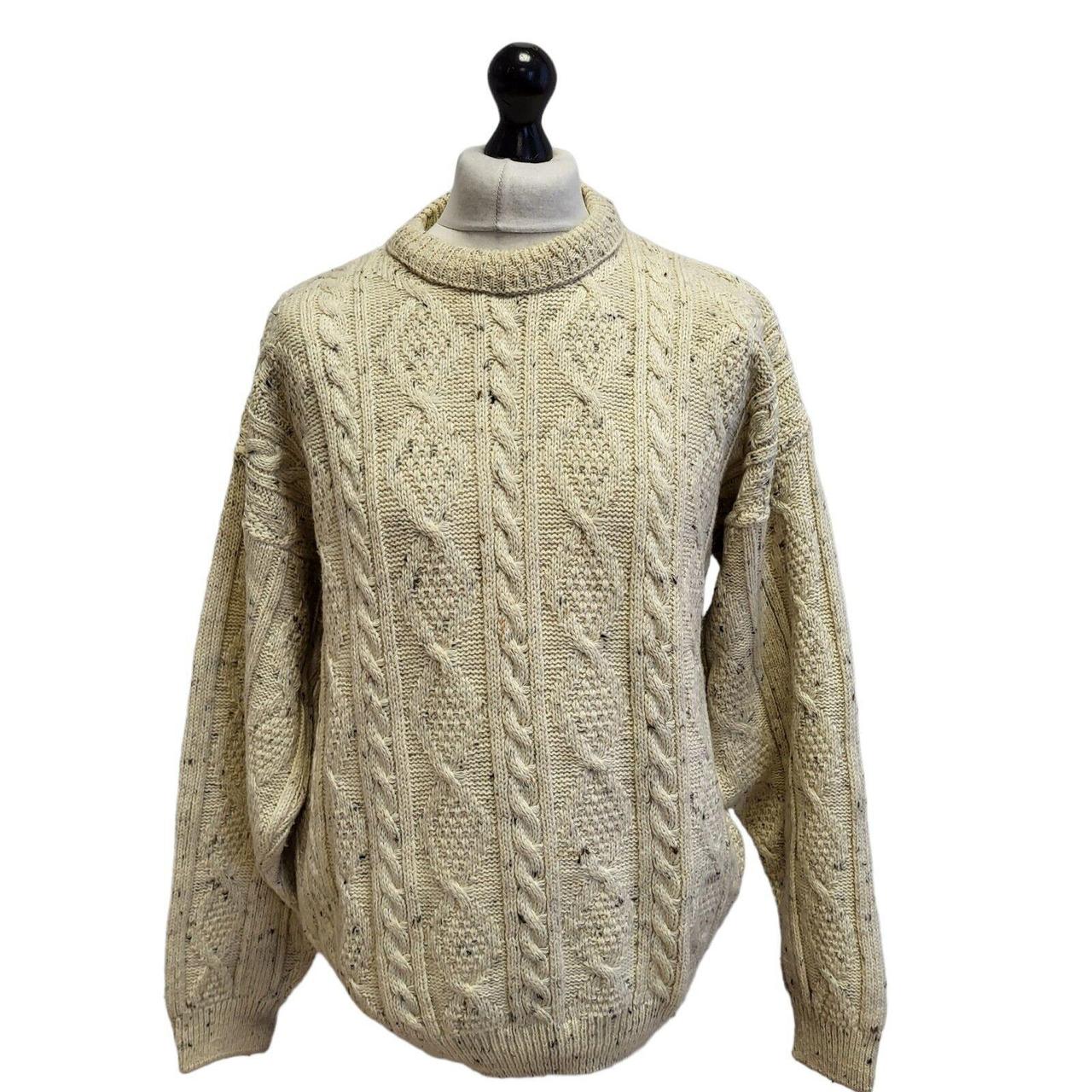 Greenwoods Wool Beige Jumper Crew Neck Long Sleeve... - Depop