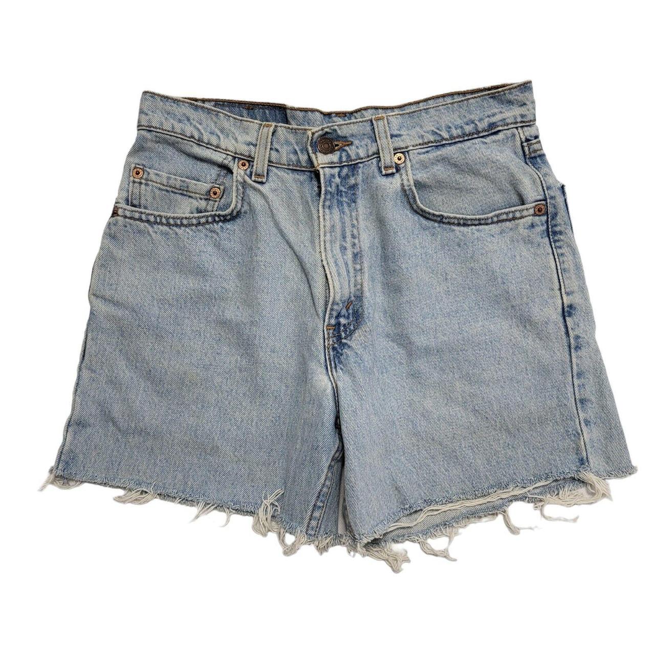 Levi's 550 Denim Shorts Blue UK Women's UK Size 12... - Depop