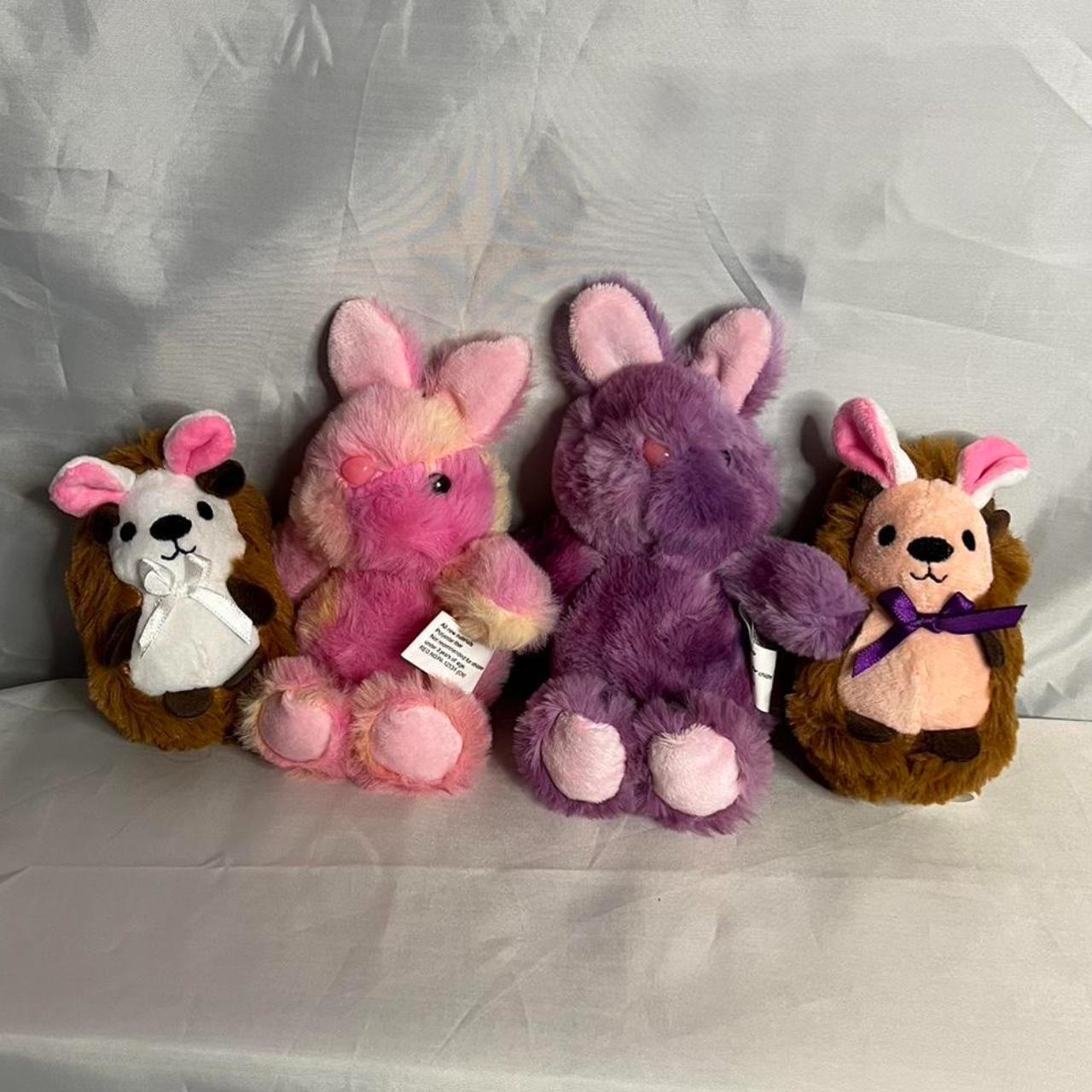 Bunny mini plush bundle 2x tie dye bunnies, one... - Depop