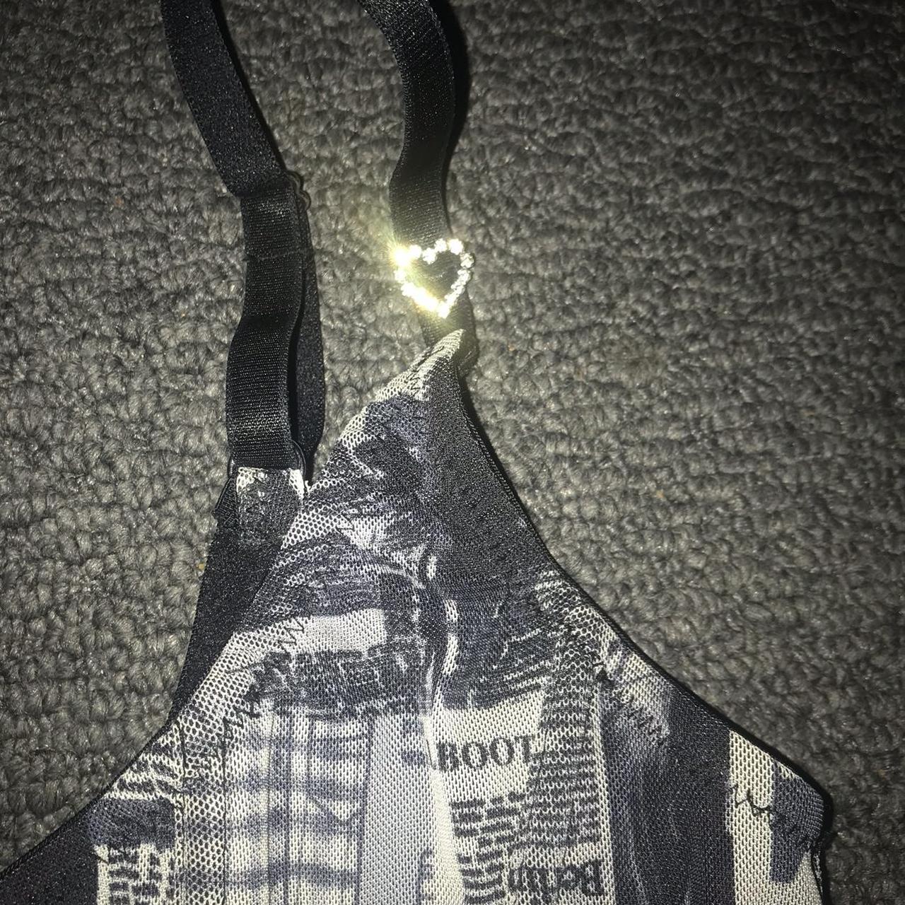 coolest newspaper print corset with gem heart... Depop