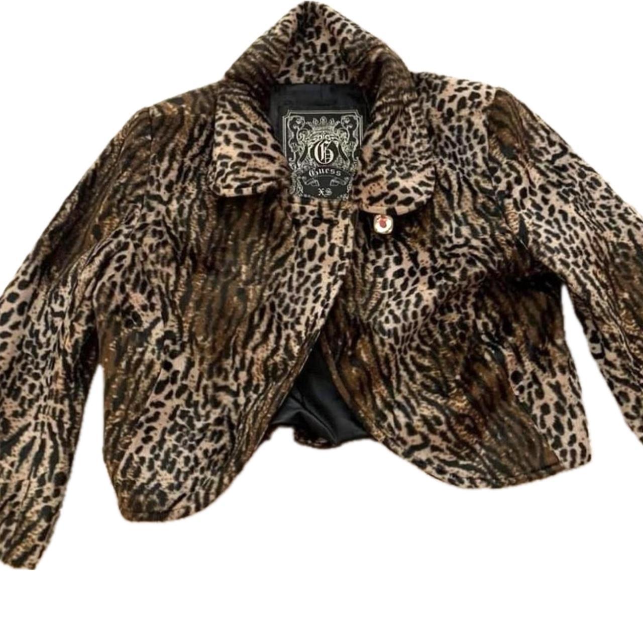 Guess leopard hot sale print coat