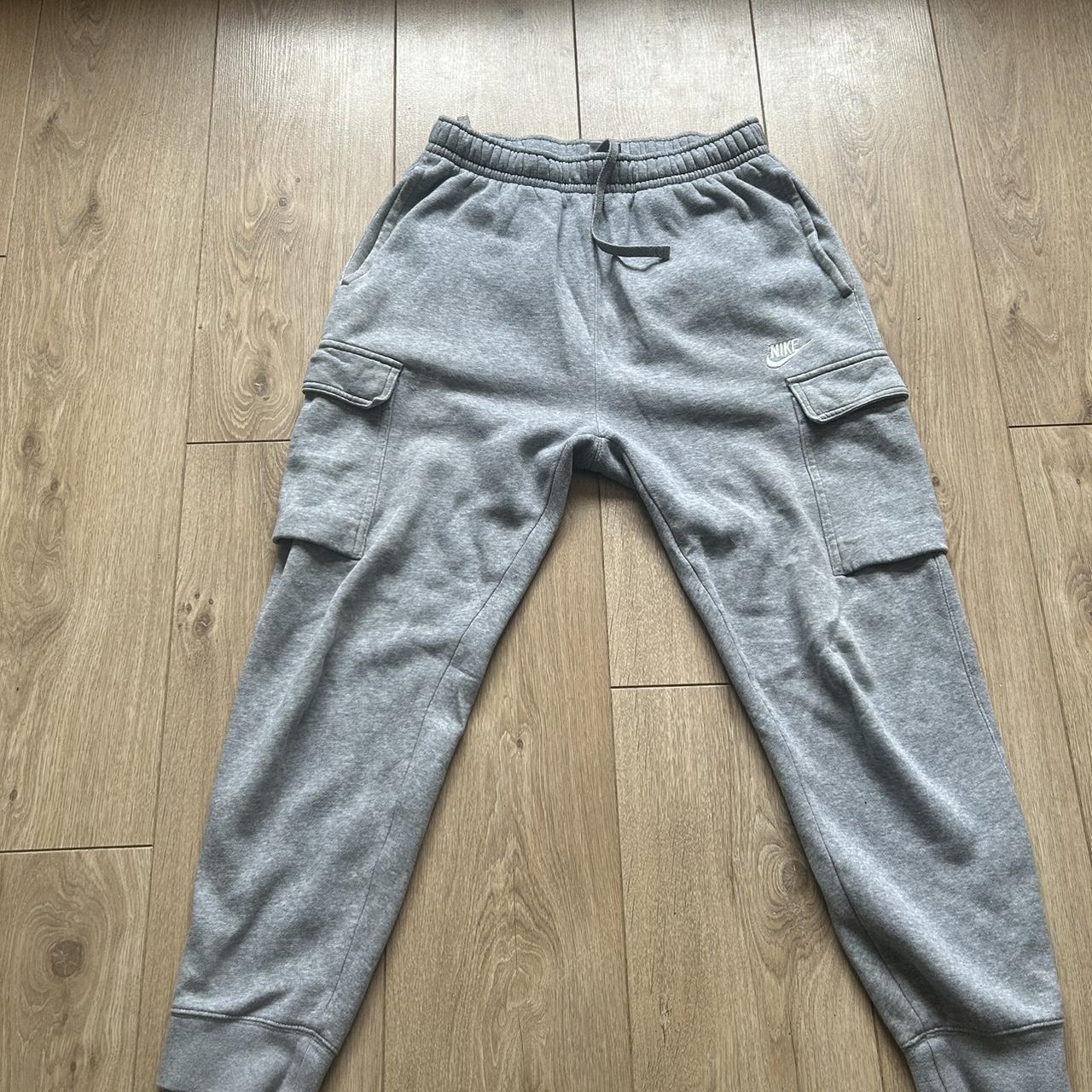 Nike Grey Cargo Joggers Men’s Size Small Right... Depop