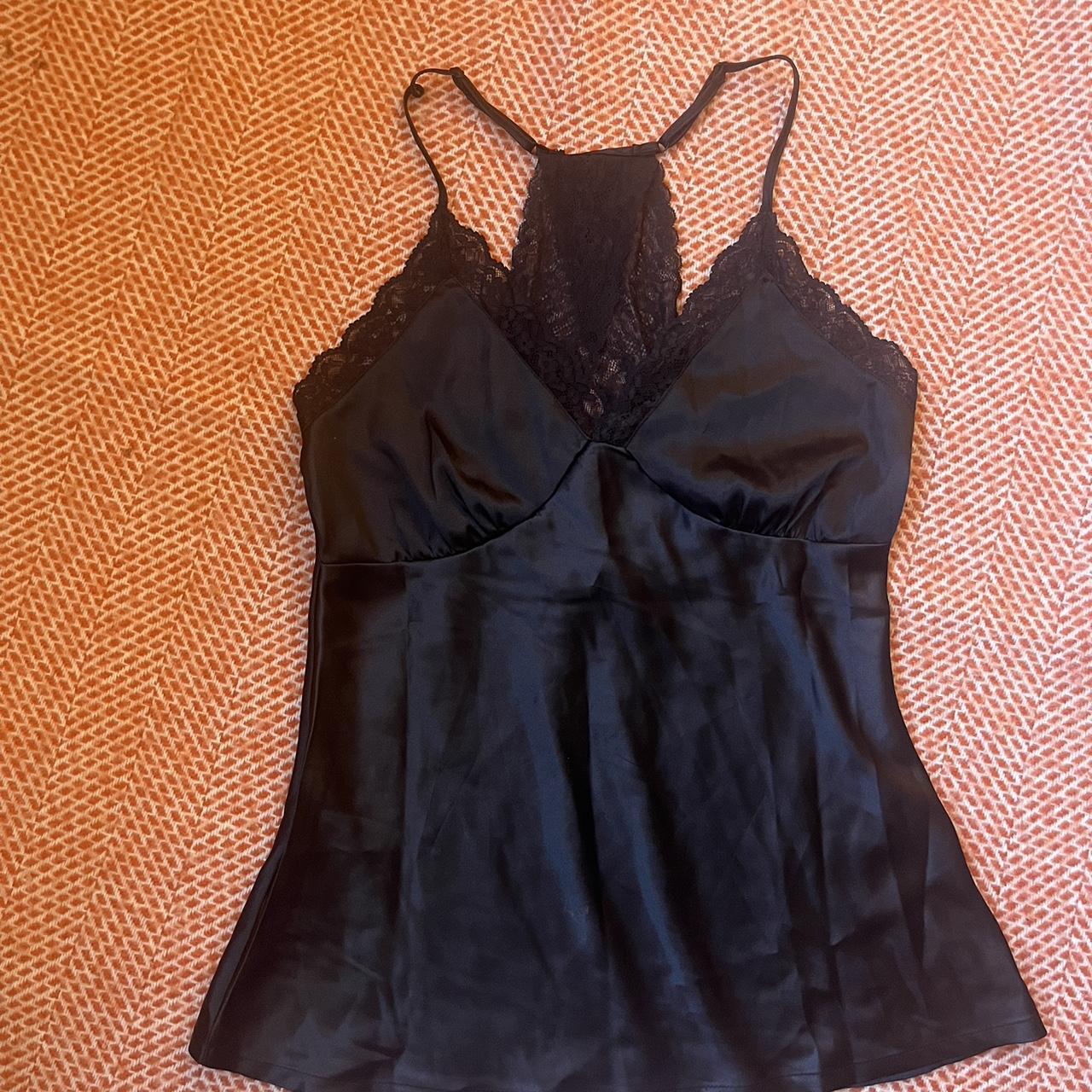 lipsy black lingerie nightwear top size 10 new with... - Depop