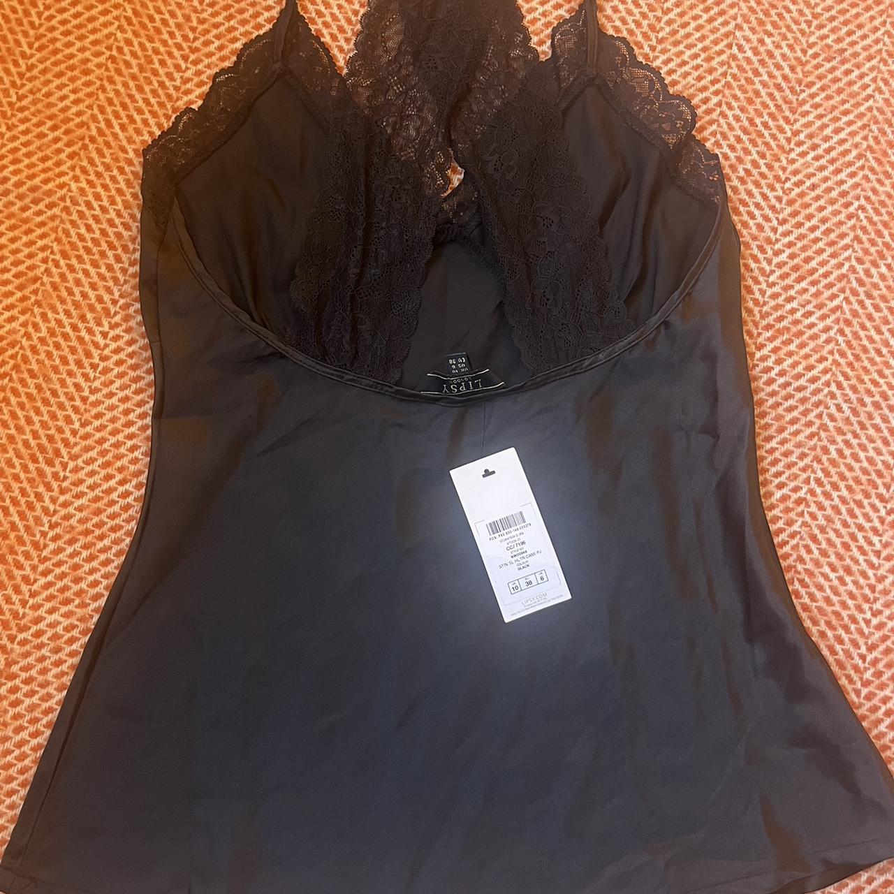lipsy black lingerie nightwear top size 10 new with... Depop