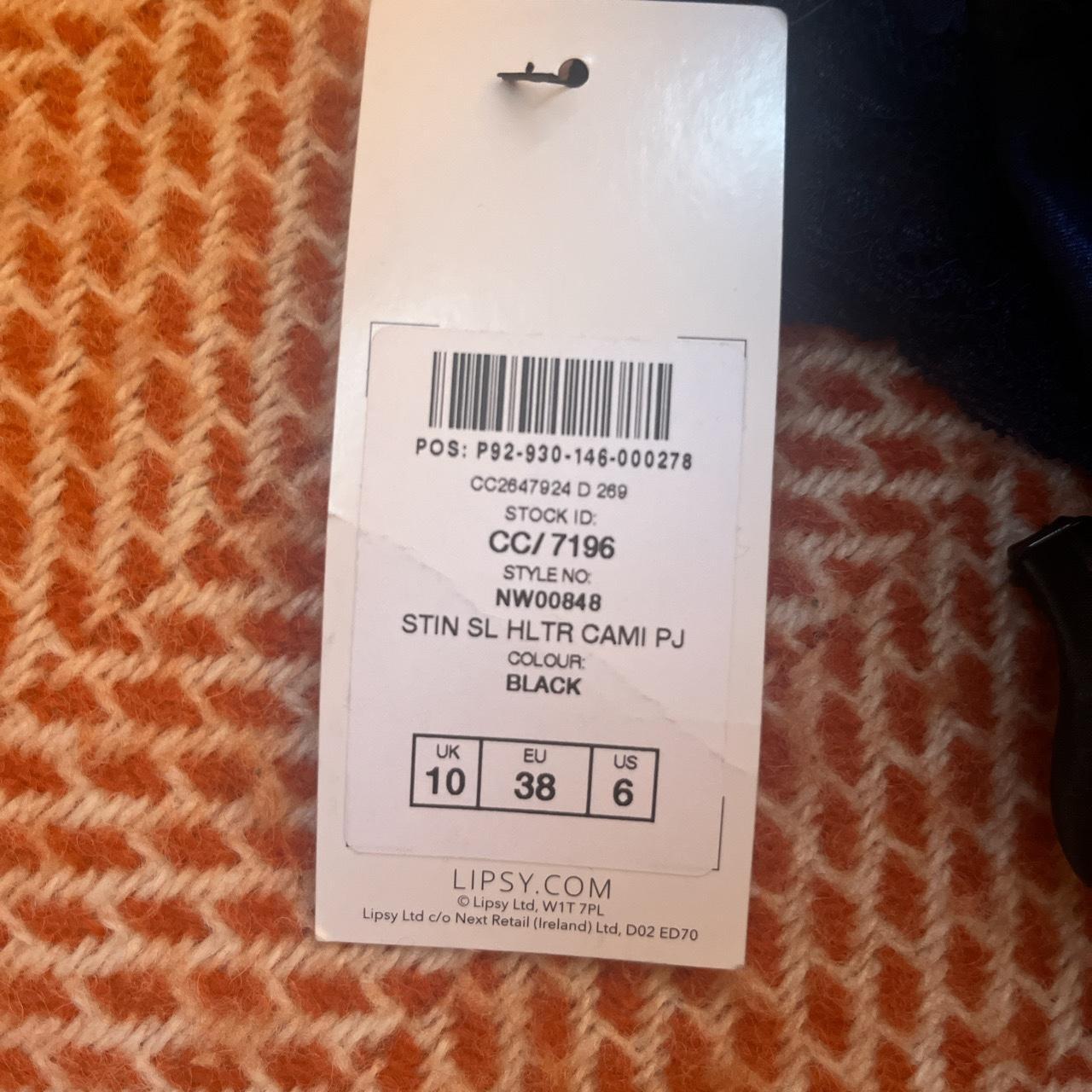 lipsy black lingerie nightwear top size 10 new with... Depop