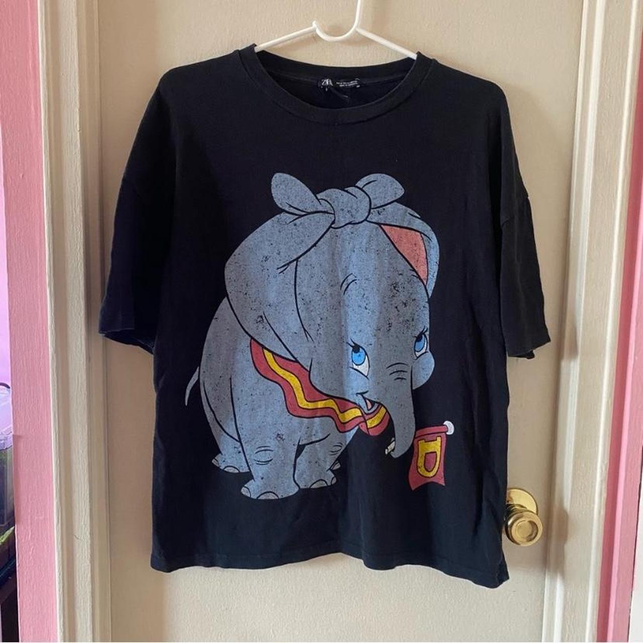 Zara x Disney Dumbo print black oversized Depop