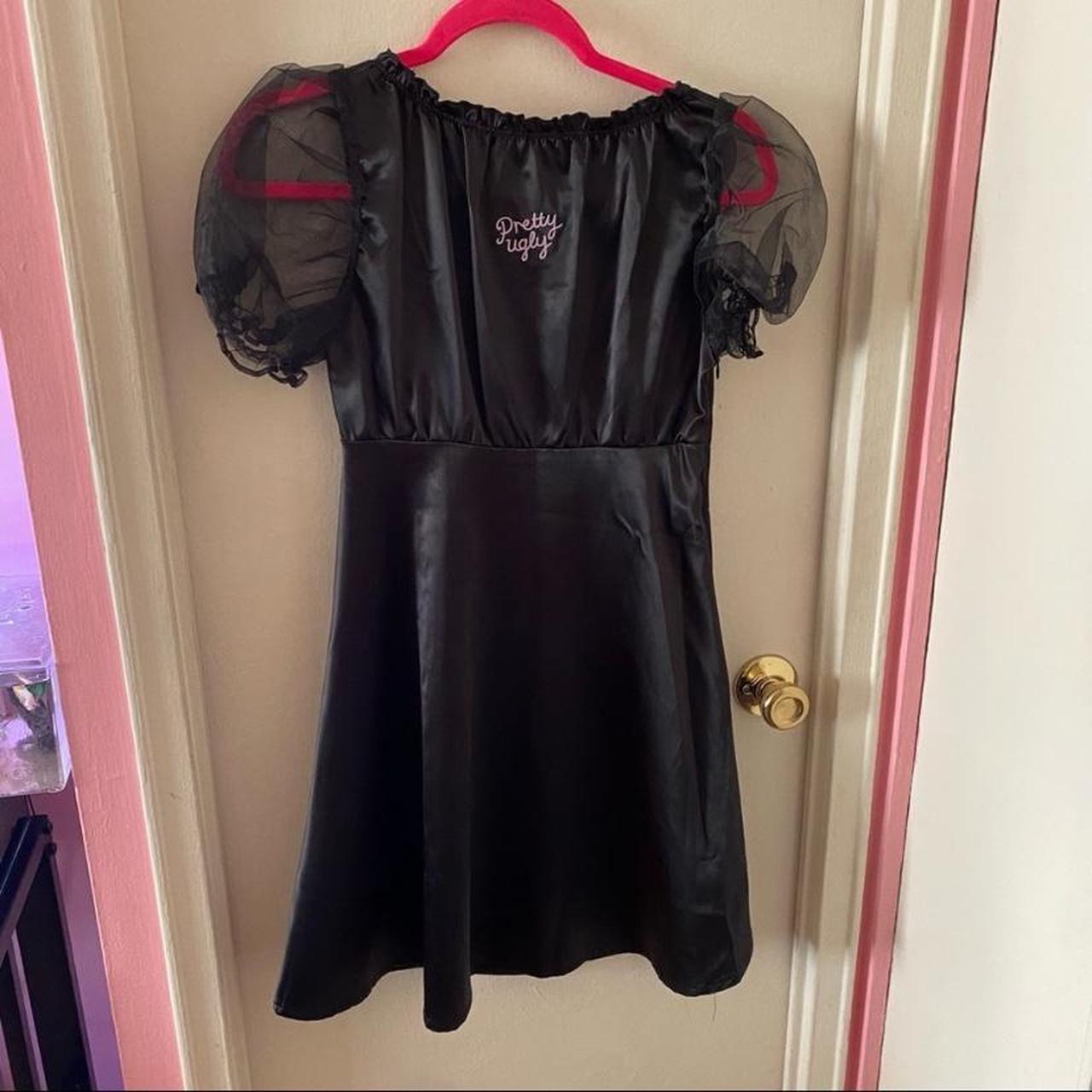 Lazy Oaf black babydoll mini dress with puffy sheer. Depop