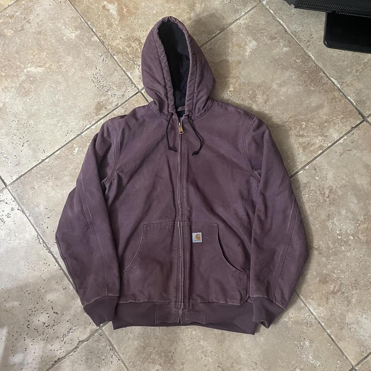 Vintage Carhartt Hooded Jacket Purple Color / True... - Depop