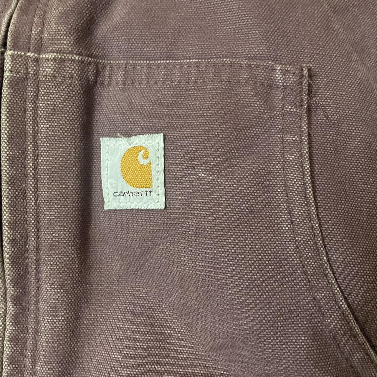 Vintage Carhartt Hooded Jacket Purple Color   True - Depop