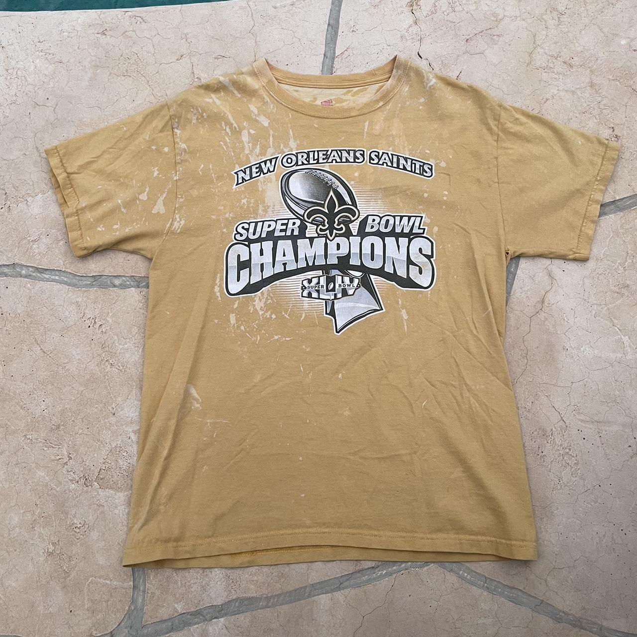 Vintage bleached New Orleans Super-bowl T-shirt - Depop