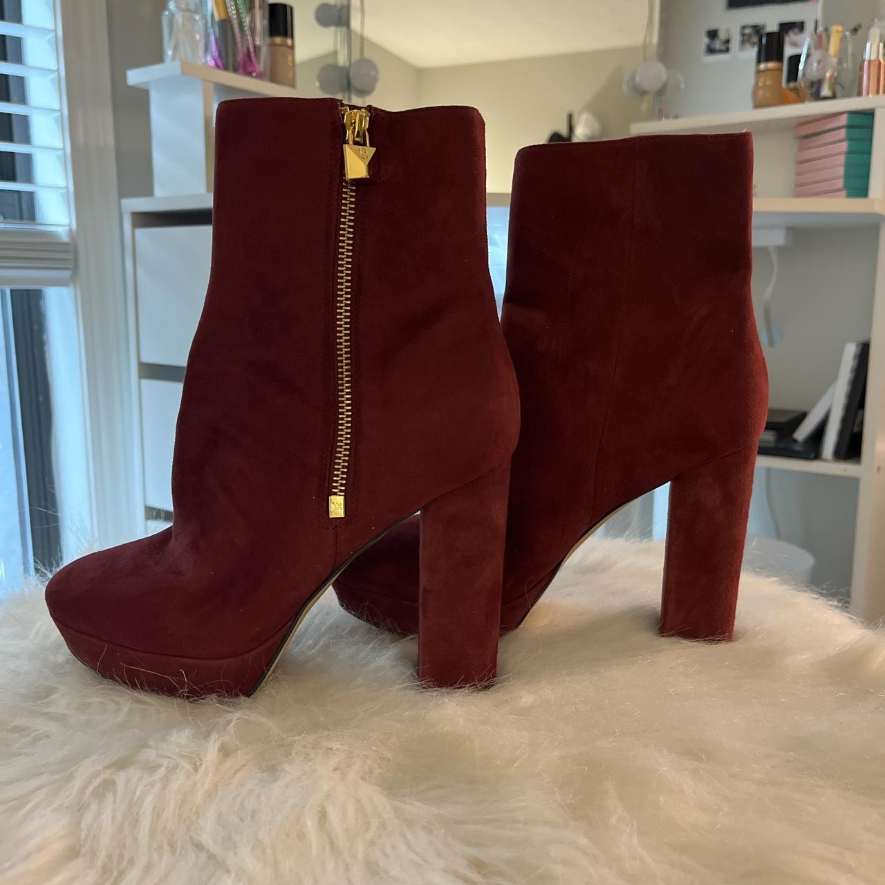 Womens burgundy 2024 suede booties