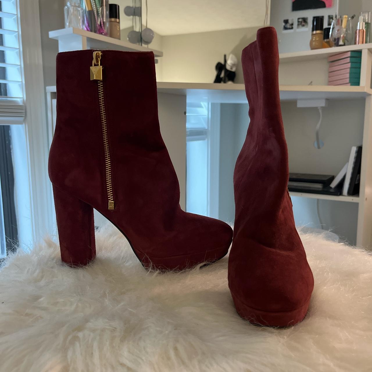 Michael kors hot sale maroon boots