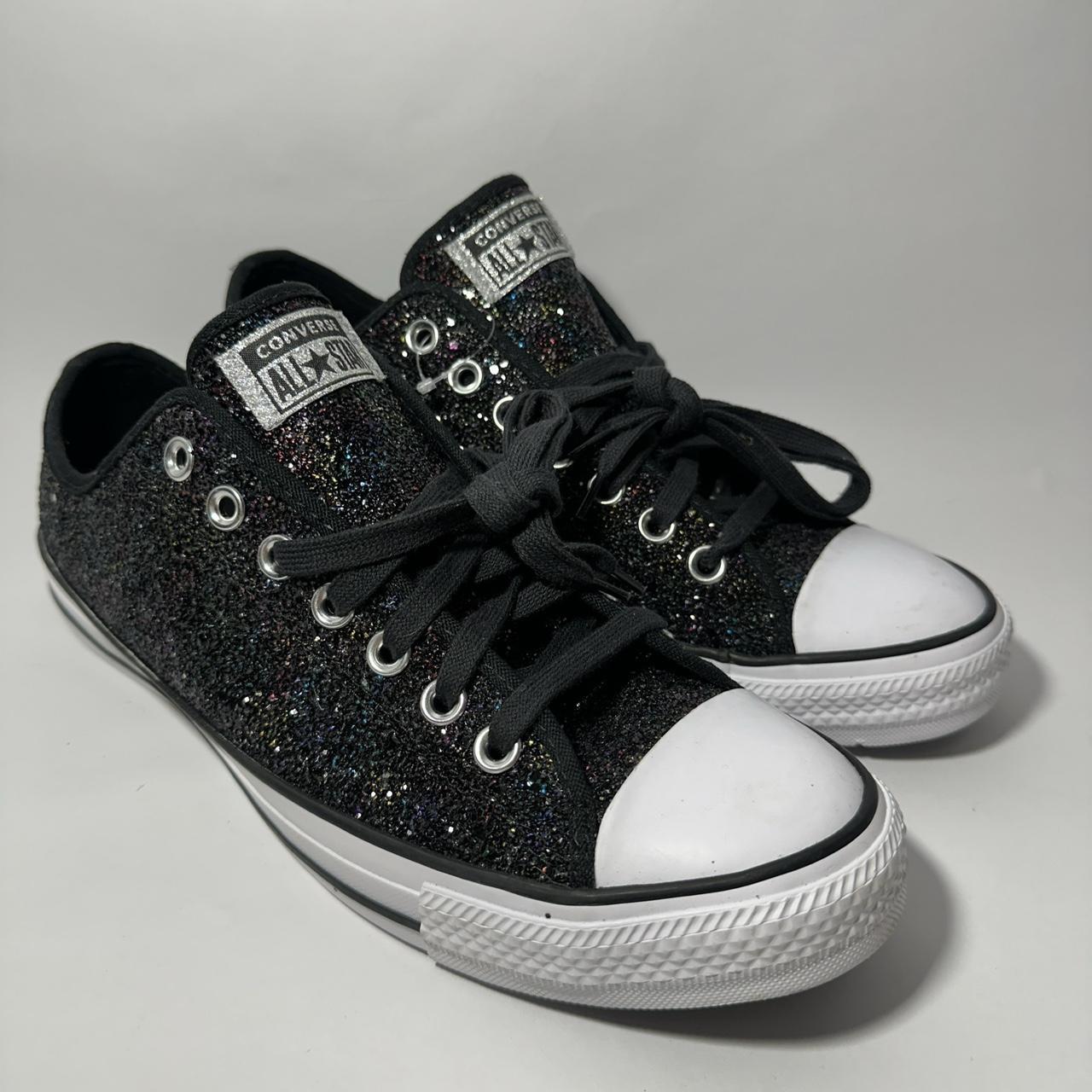 Black glitter chucks best sale