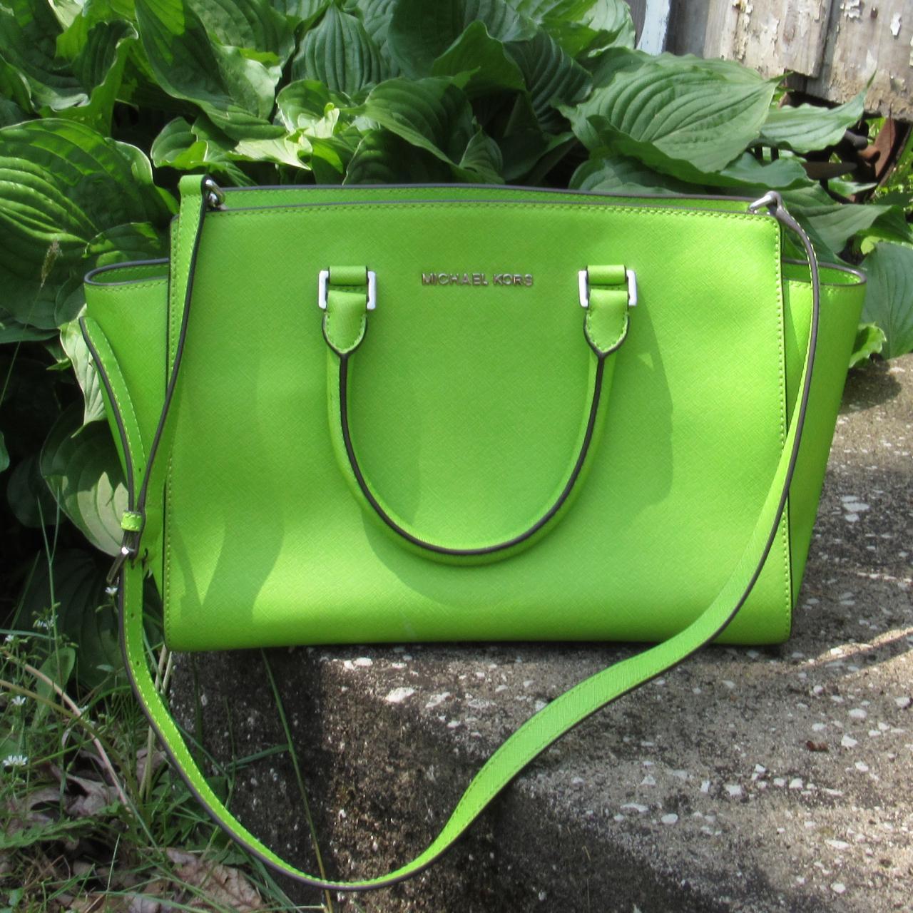 Large Lime Green Michael Kors Purse DEPOP PAY