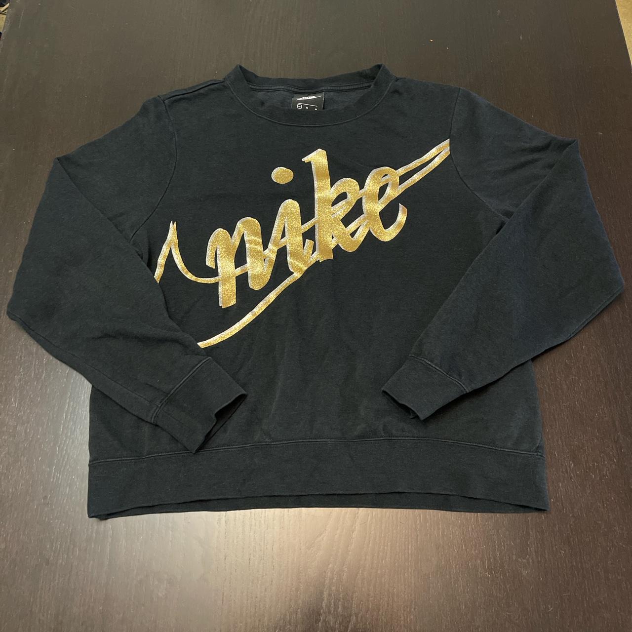 Nike Women's Black and Gold Shirt | Depop