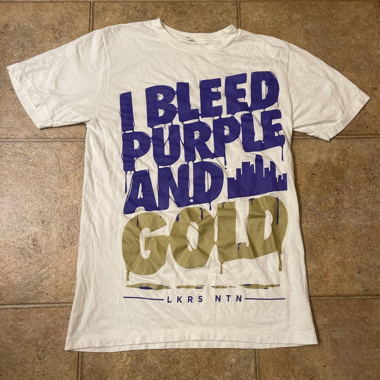 la lakers t shirt - yellow purple air brush - Depop