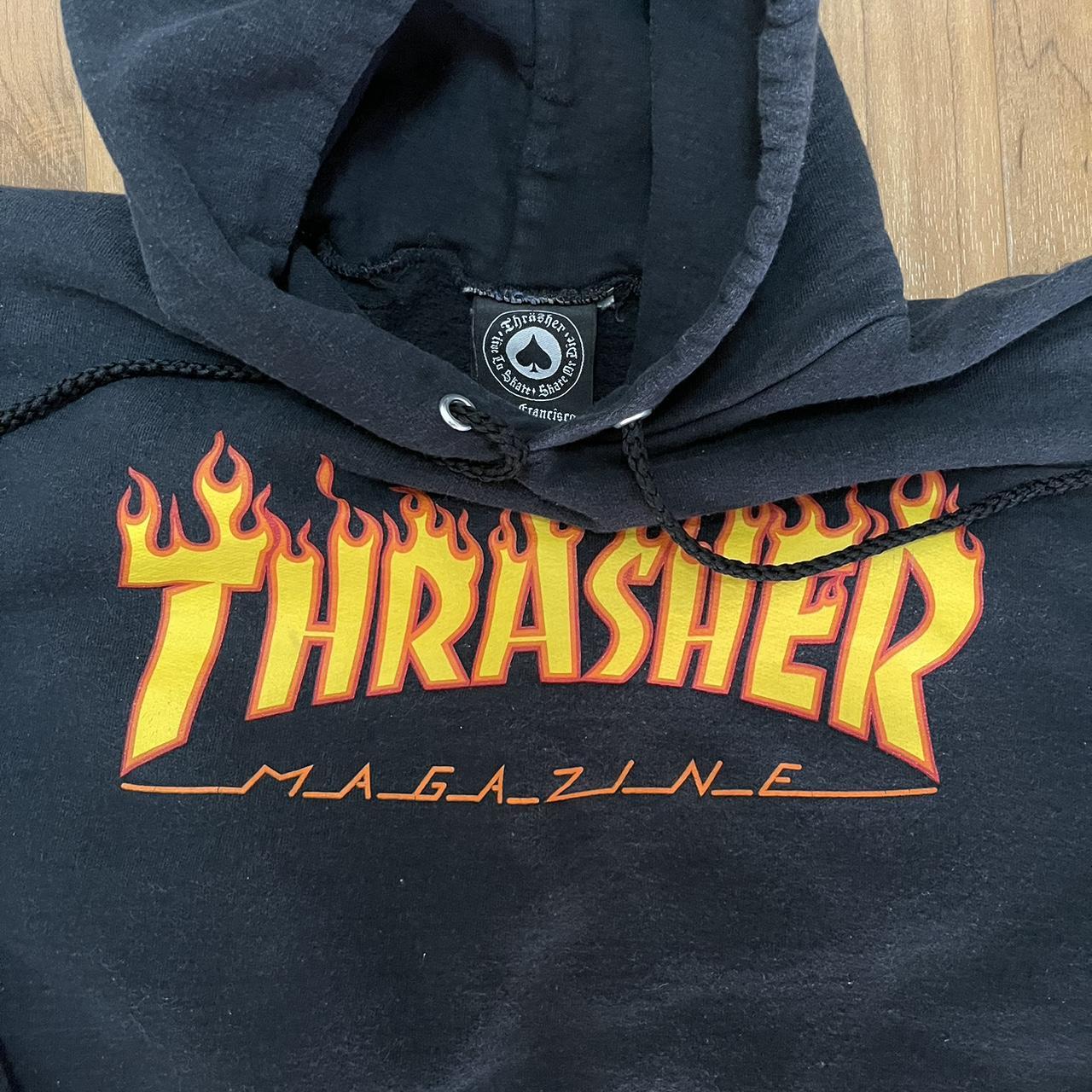 Thrasher Men's Black Hoodie | Depop