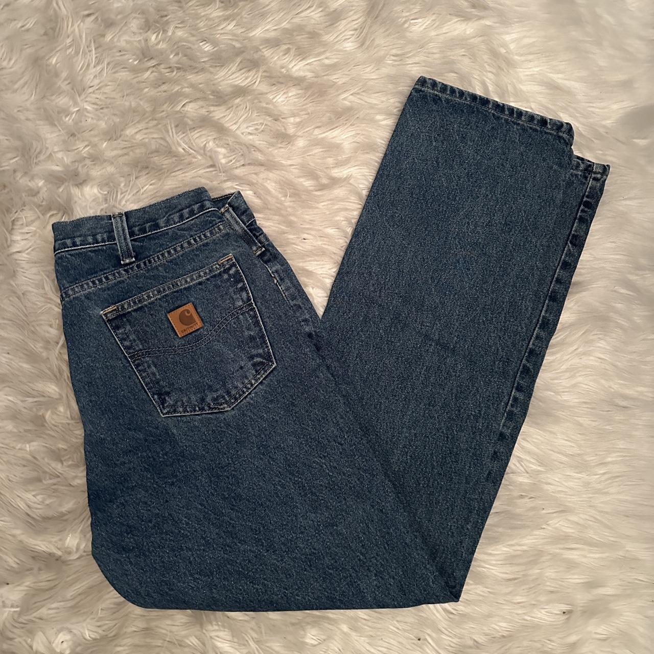 Blue traditional fit carhartt jeans Amazing... - Depop