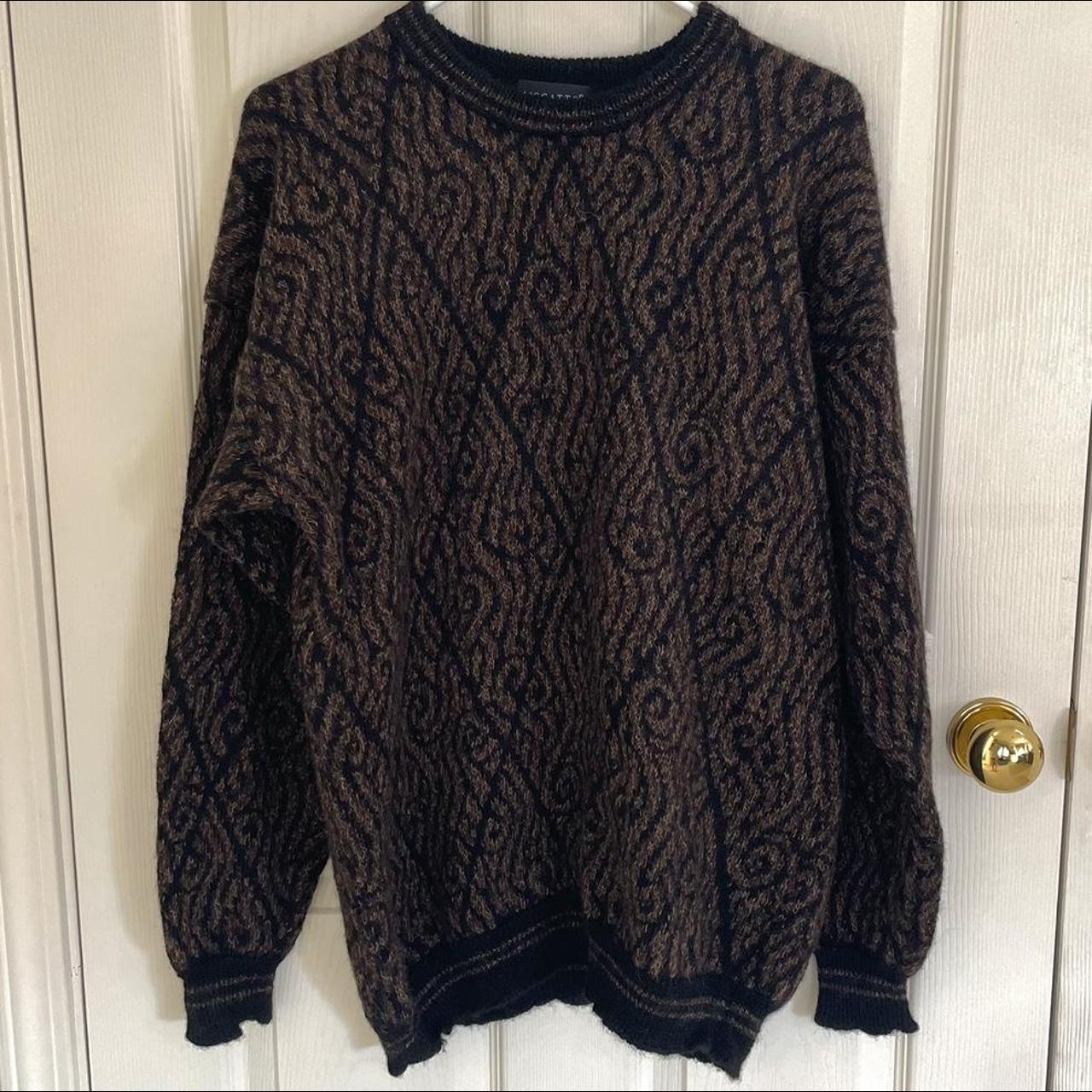 Vintage Italian Wool Sweater Men’s Brown Size... - Depop