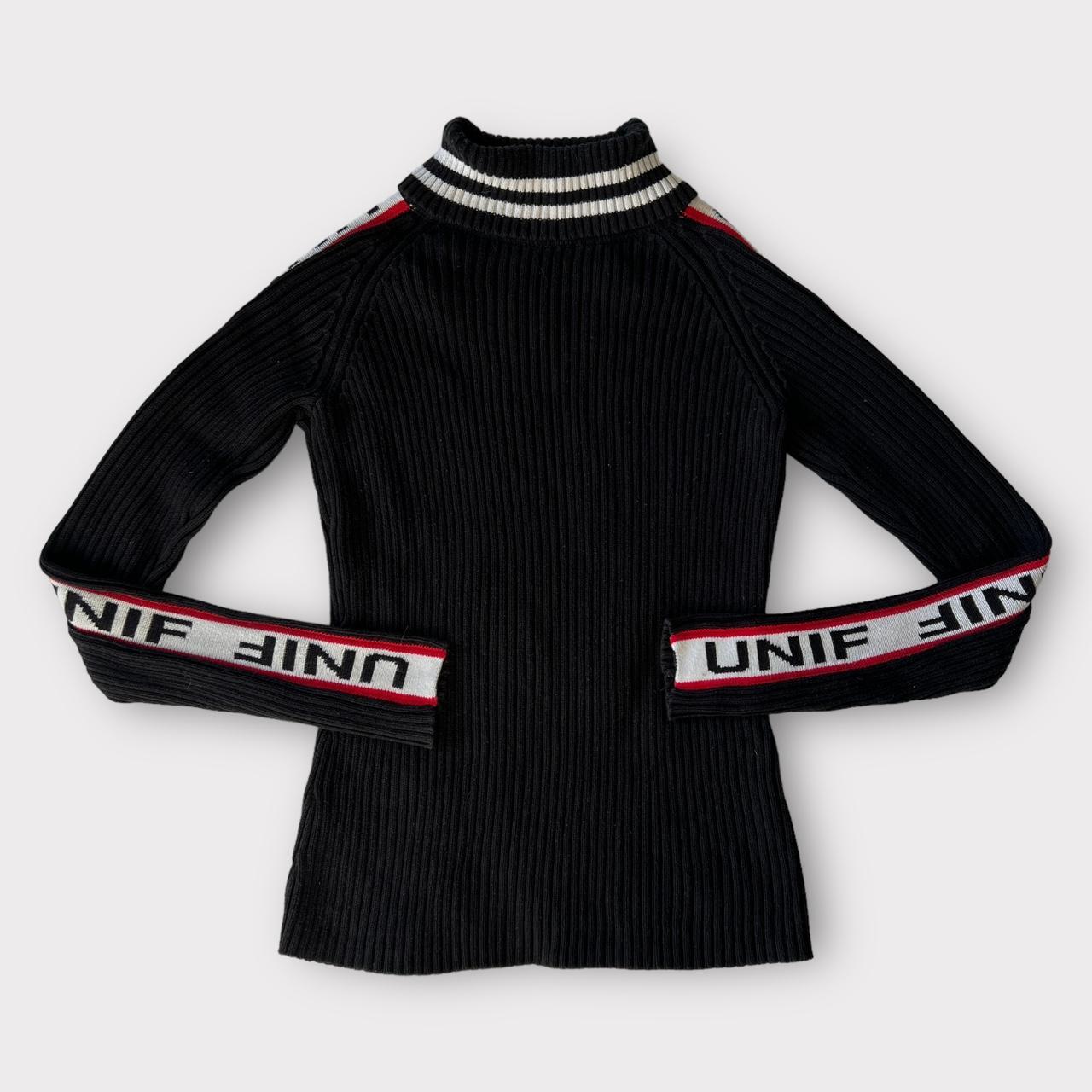 Unif Black Chunky Knit Turtleneck Jumper Brand Depop 8609