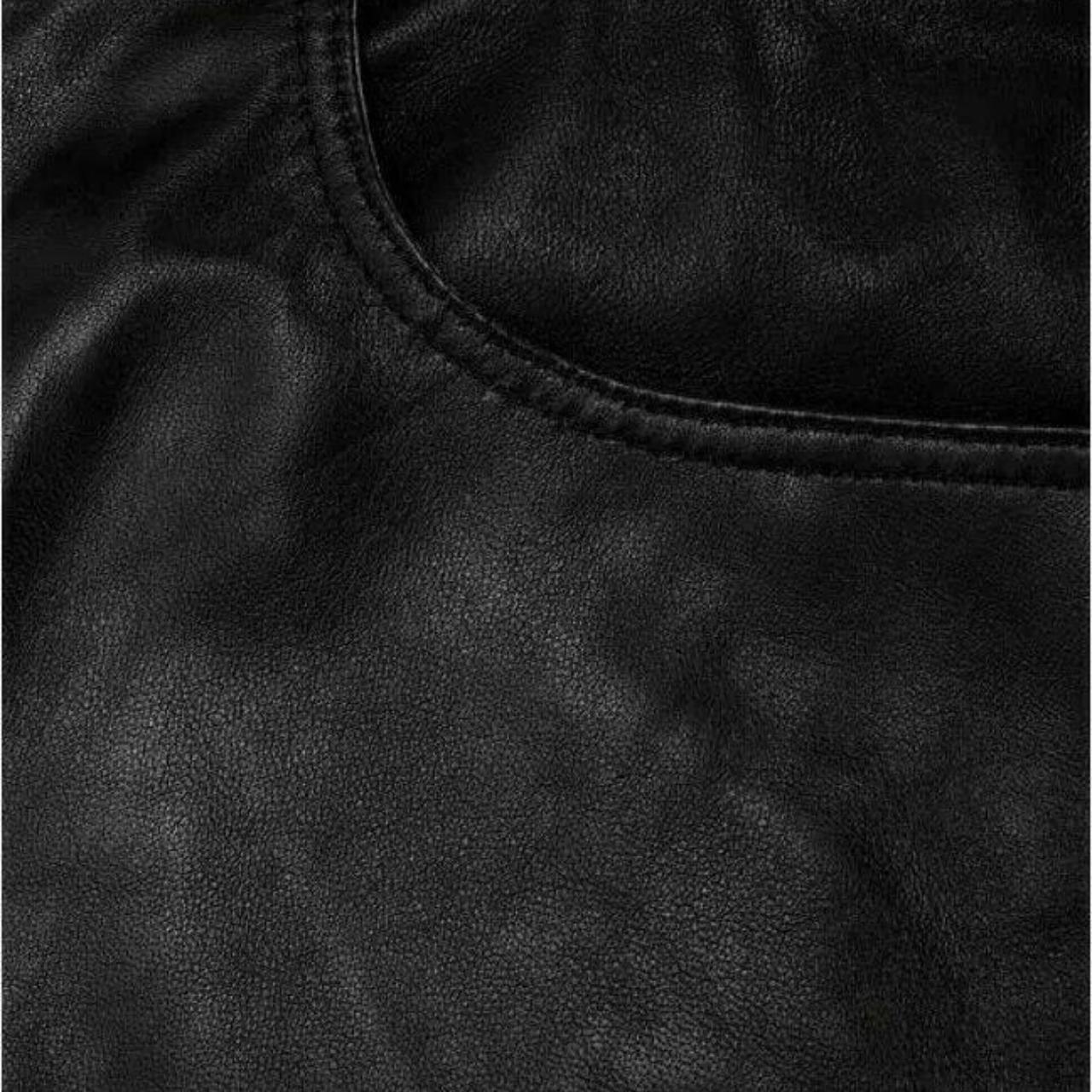 Zara Men's Real Leather black Skinny Fit Leather... Depop