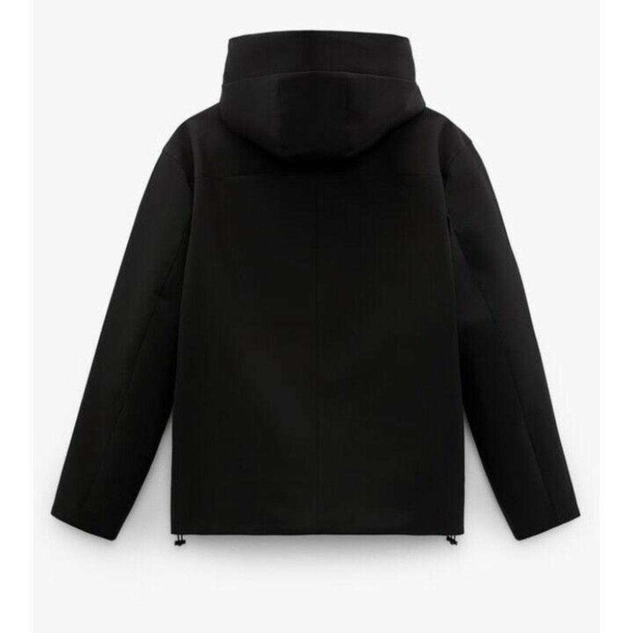 Zara Men's Black Hooded Puffer Jacket Size S. Depop