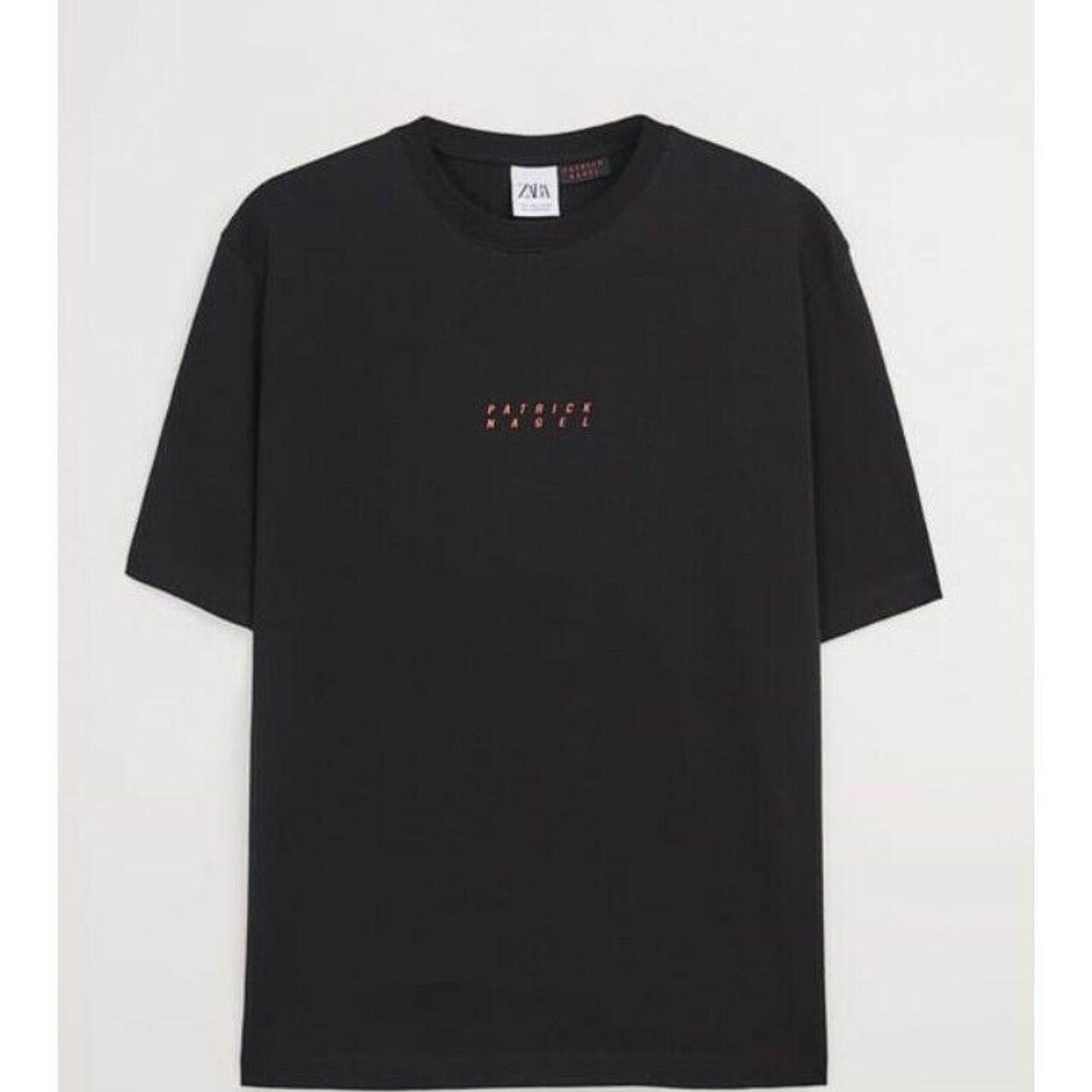 Zara Men's Black Loosefitting Patrick Nigel Printed... Depop