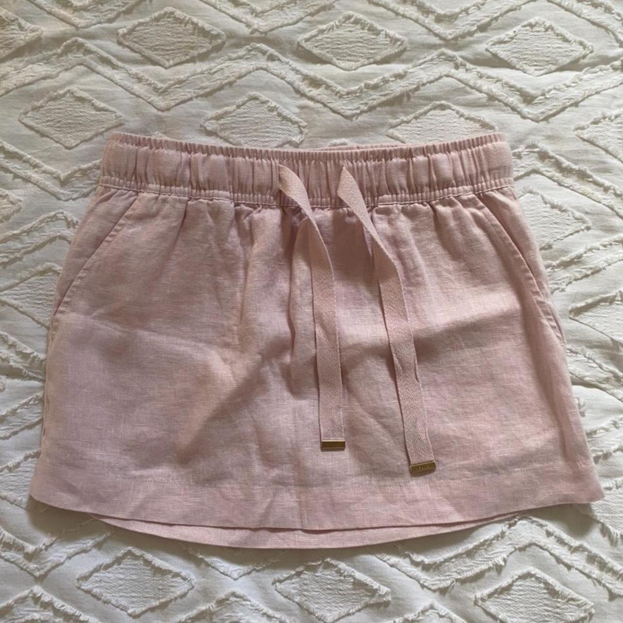 Venroy light pink linen skirt • Size: XS • Never... - Depop