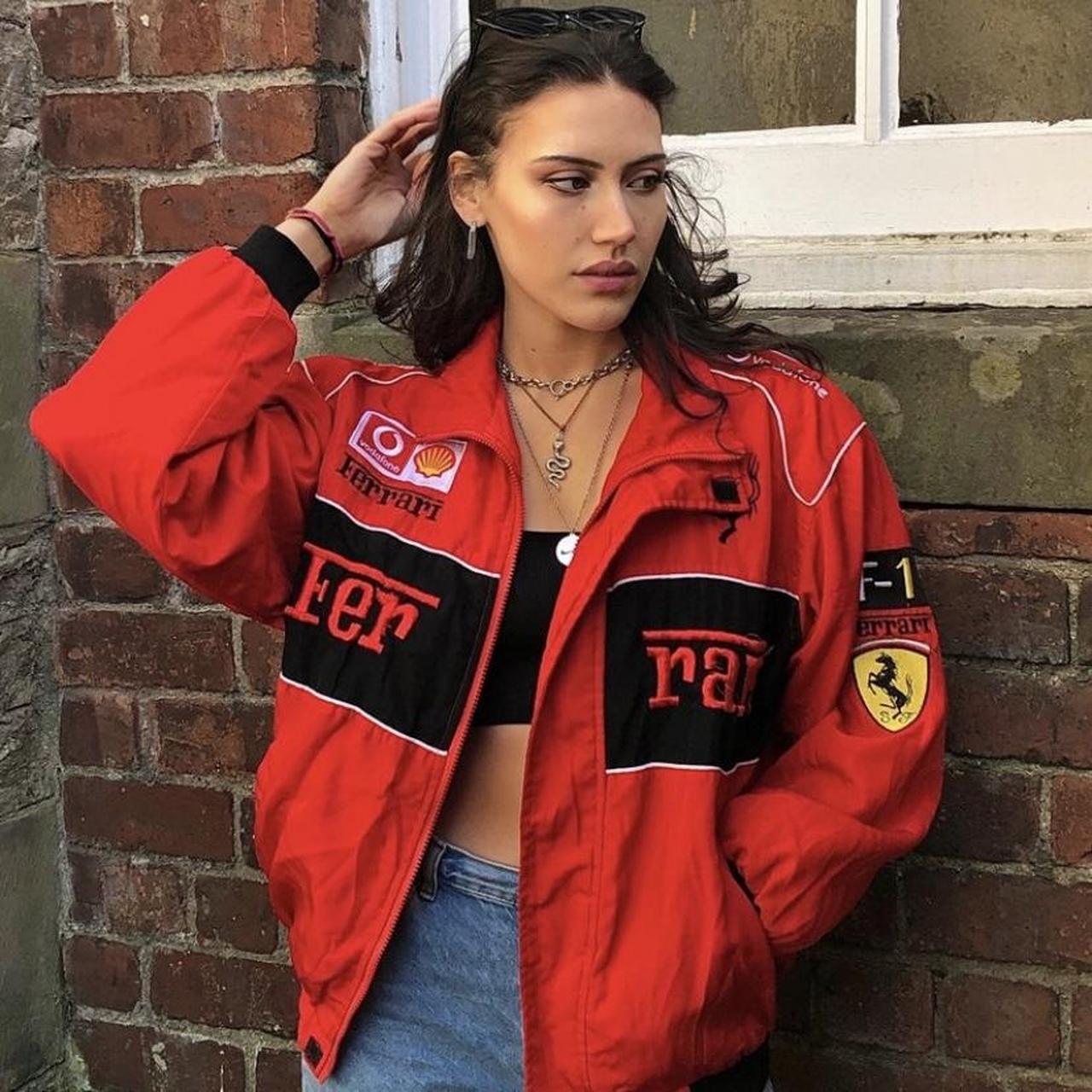 Ferrari jacket red and black best sale