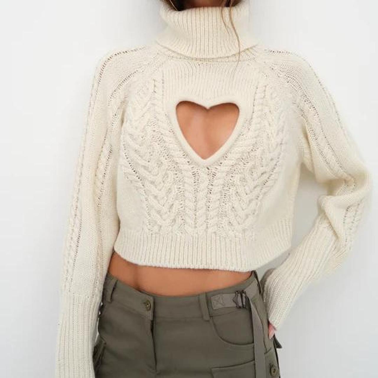 For Love And Lemons Vera Cropped Cut Out Sweater Depop 3457