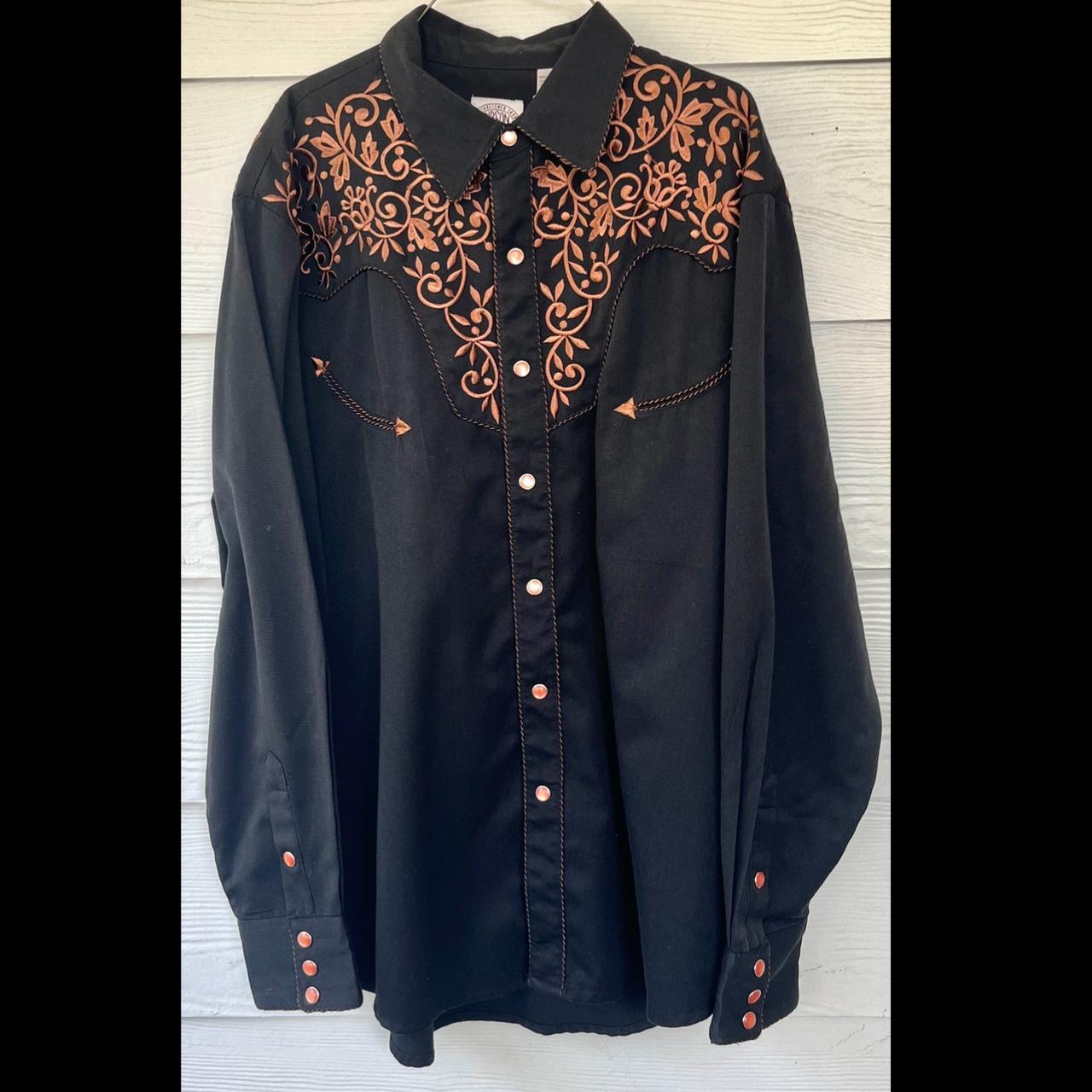 Gibson Men's Black and Brown Shirt | Depop