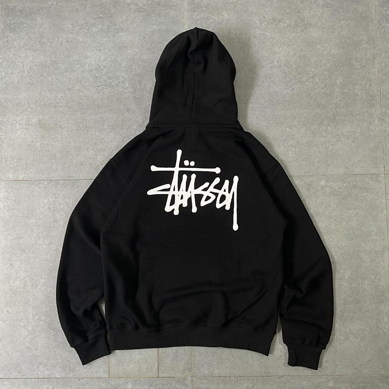 stussy double face label zip hoodie in grey. unworn | Depop