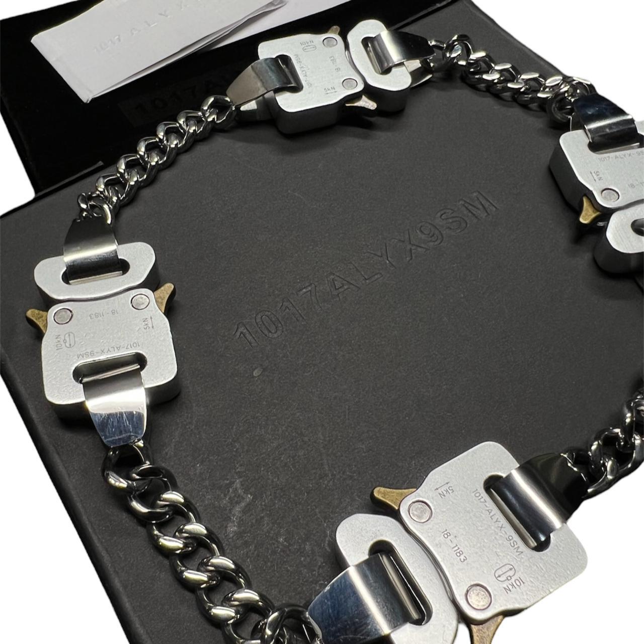 1017 ALYX 9SM Silver Leather Details Chunky Chain Necklace – BlackSkinny