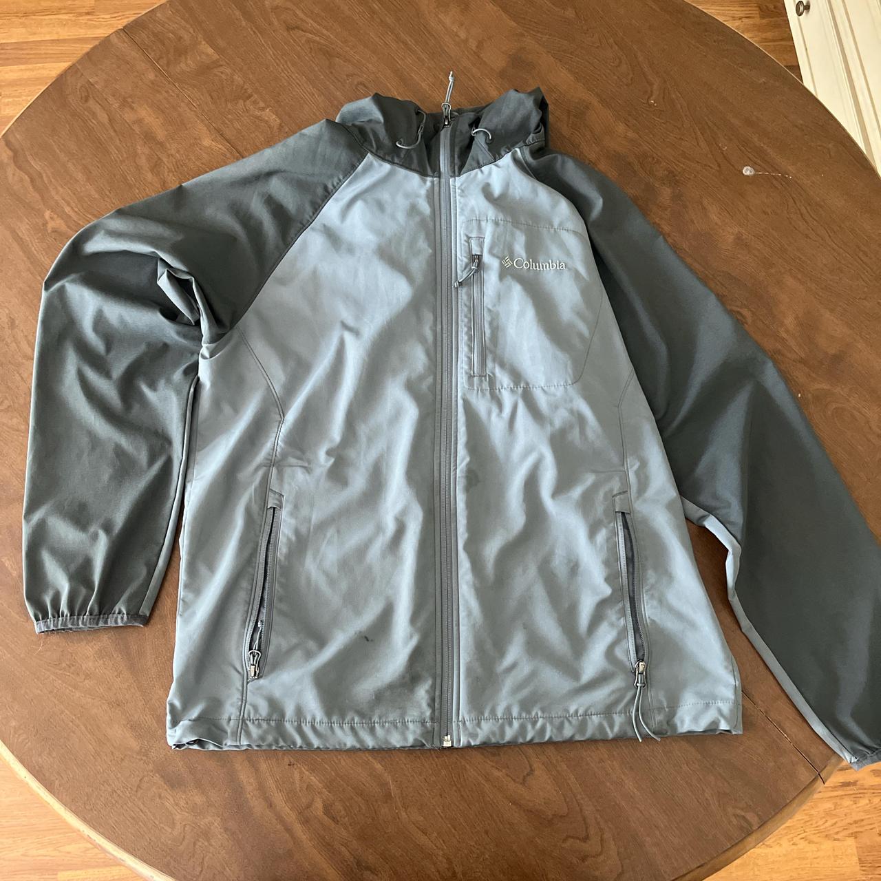 Columbia grey and black windbreaker jacket Small. Depop