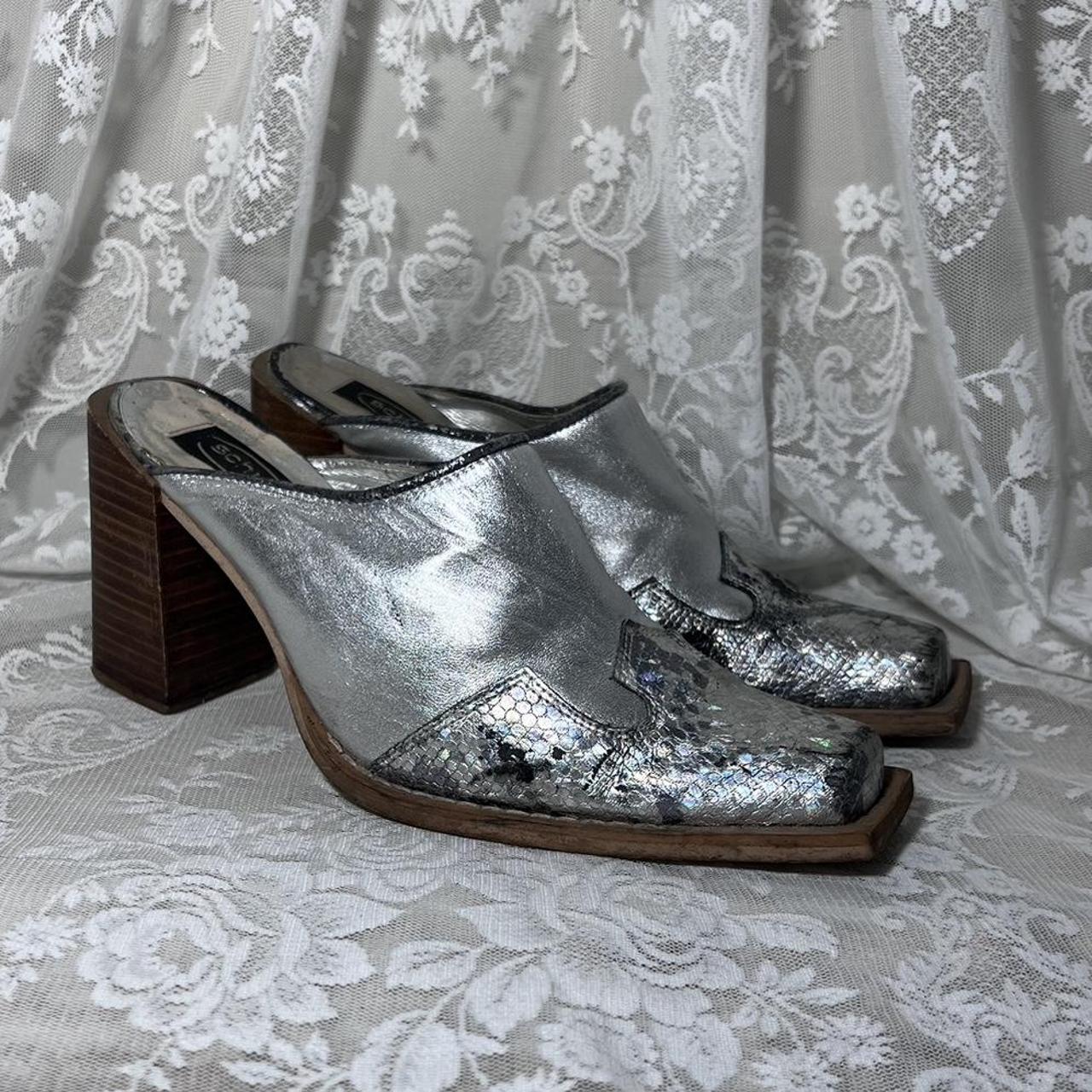 Silver metallic clearance mules