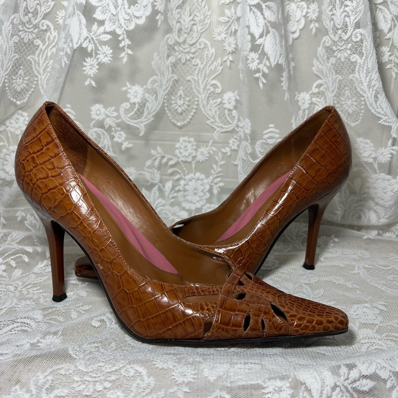 Brown leather court shoes uk best sale