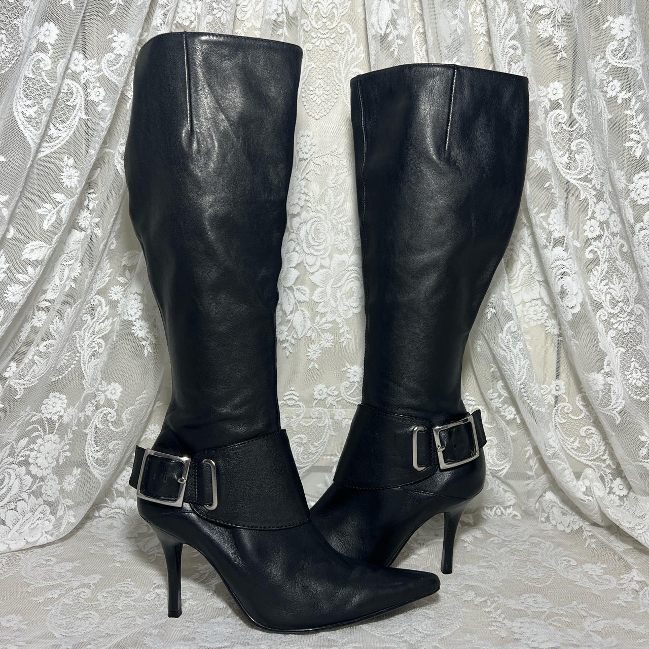 Vintage Faith Black Knee High Boots UK 6 39