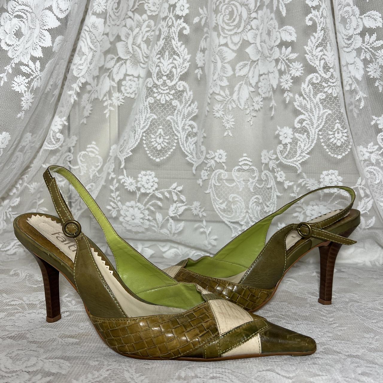 Vintage Faith Khaki Slingback UK 4 37 US 6 Depop