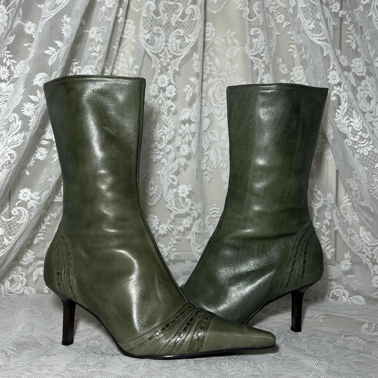 Olive green shops heel boots