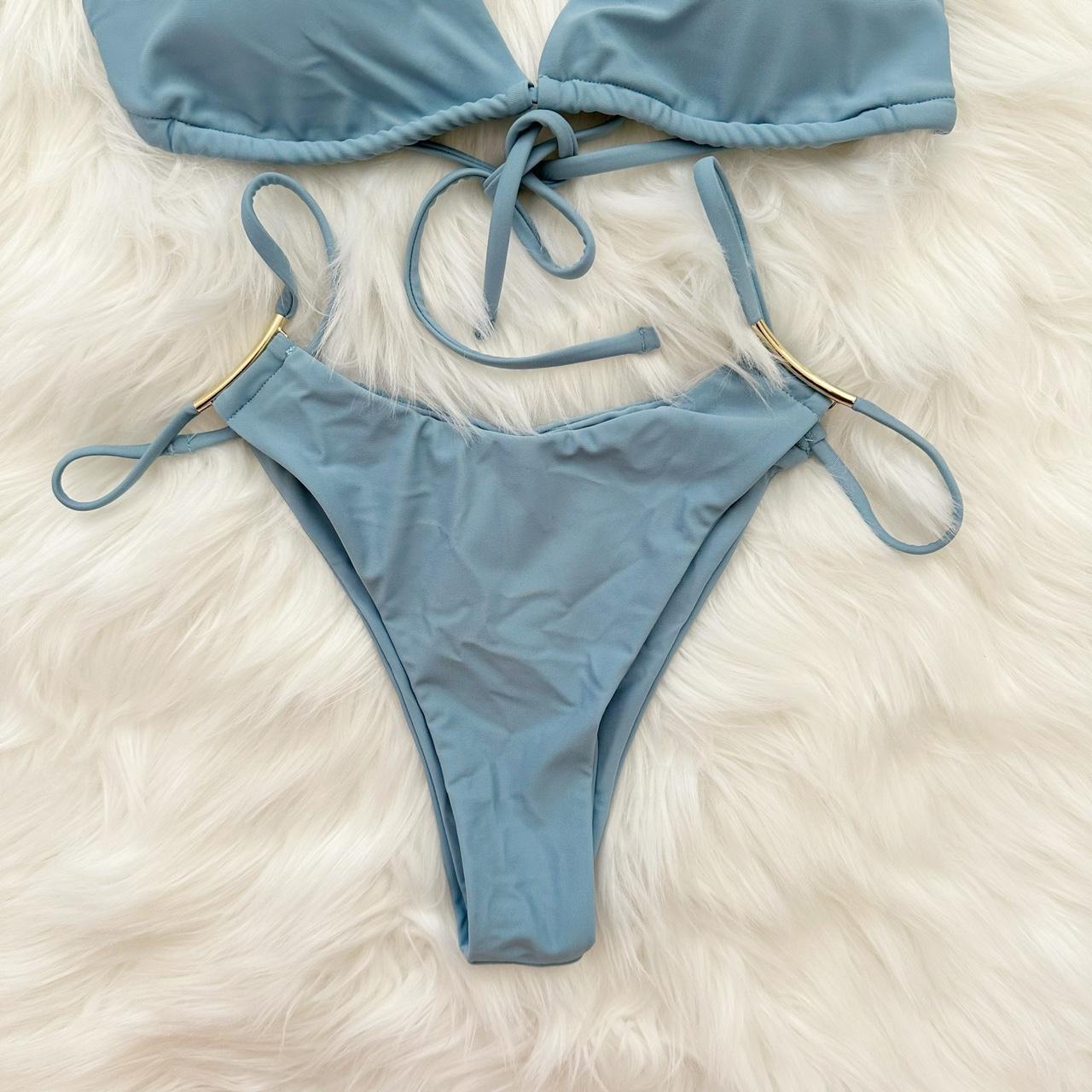 SHEIN Women's Blue and Grey Bikinis-and-tankini-sets | Depop