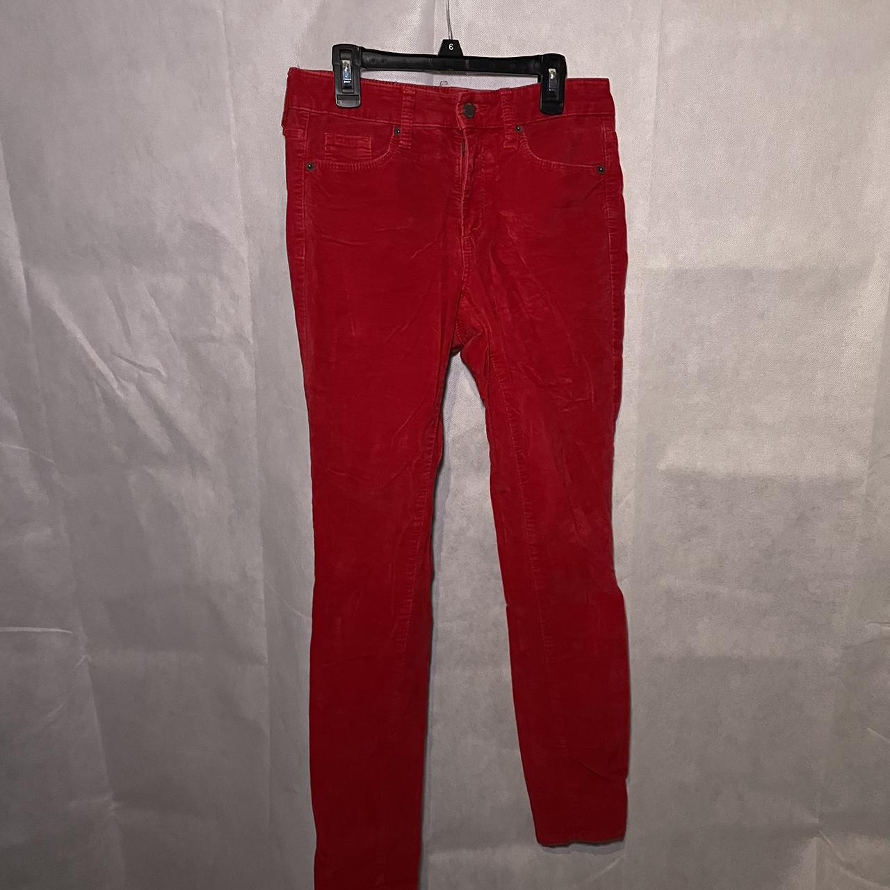 Red best sale suede pants