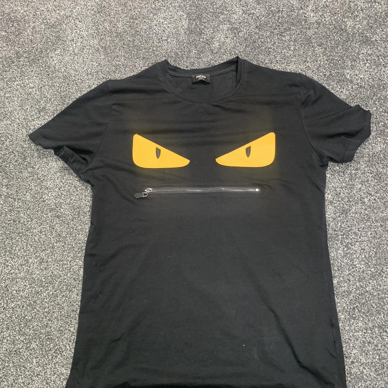 Fendi t shirt Black yellow bug eye with zip Hardly... - Depop