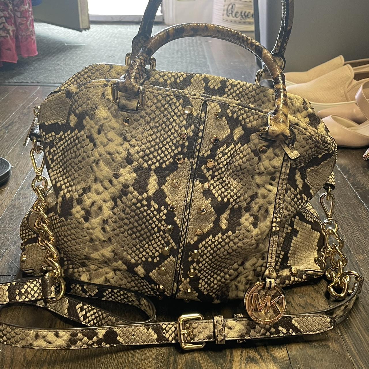 Michael Kors Purse Snake skin with Gold Hardware