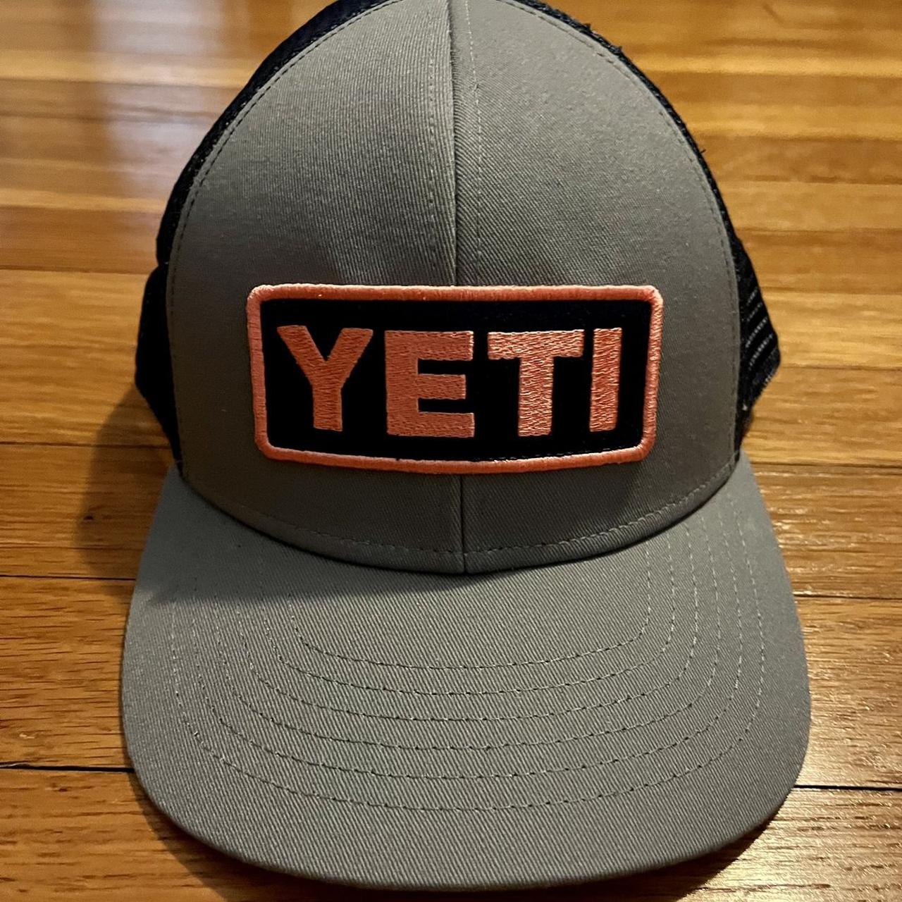 Yeti SnapBack Hat Grey, Blue and Pink with mesh... Depop