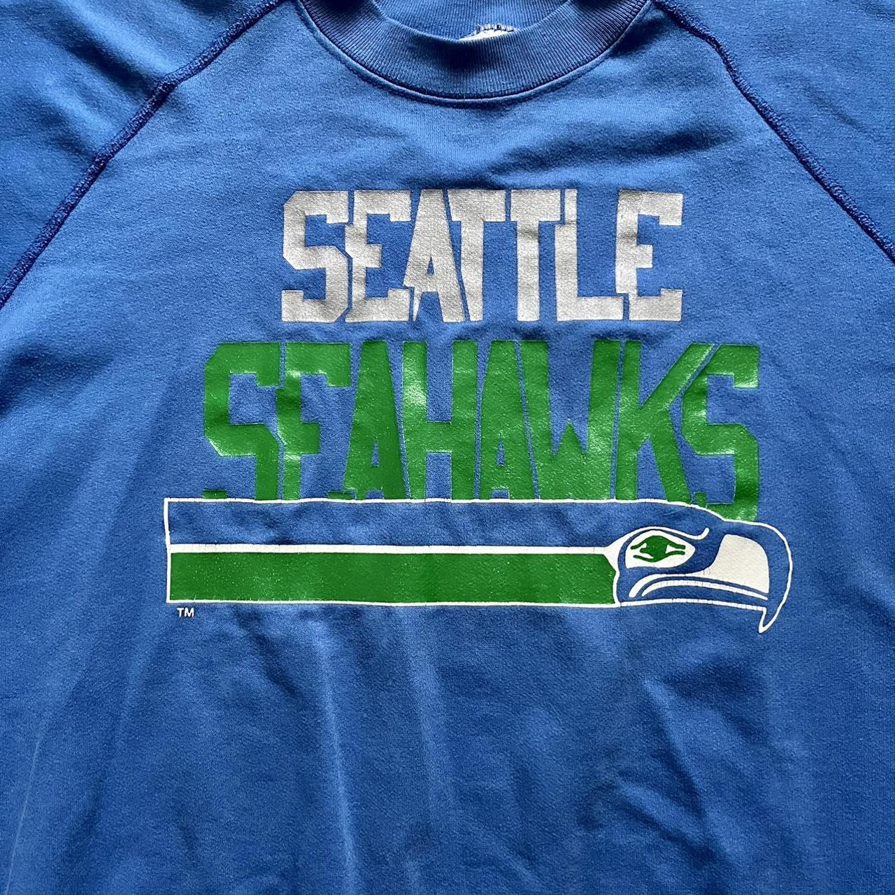 1980s Vintage Seattle Seahawks Sweatshirt Super - Depop